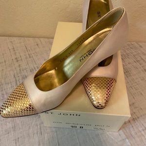 St John Creme/Gold heels 10B